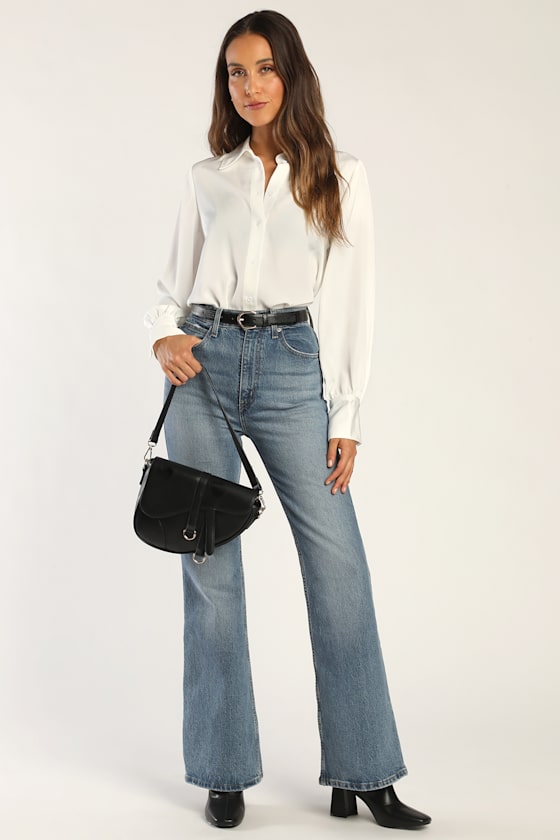 Easily Chic Ivory Long Sleeve Button Up Shirt 1