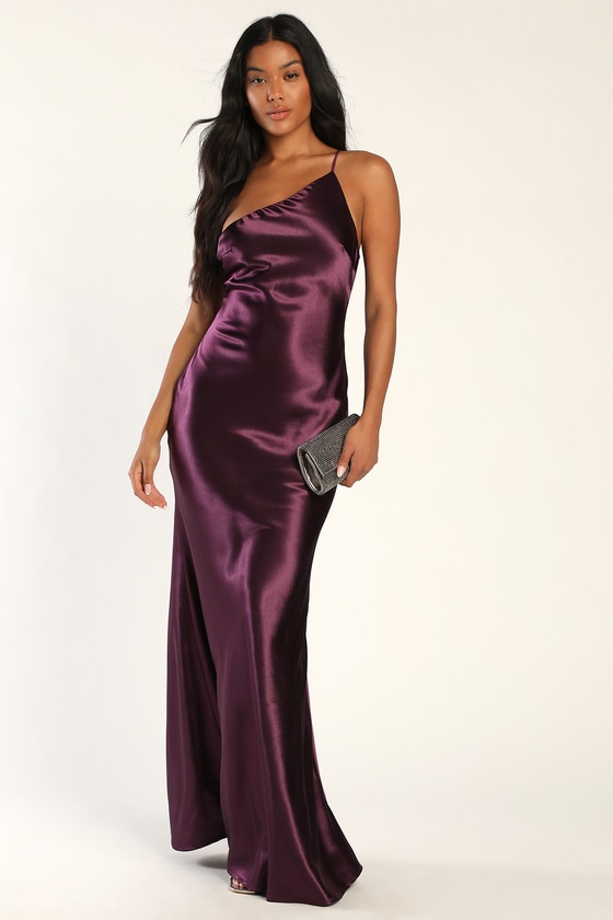 Lush long modern satin gown for a modern maid - Dani | FairyGothMother