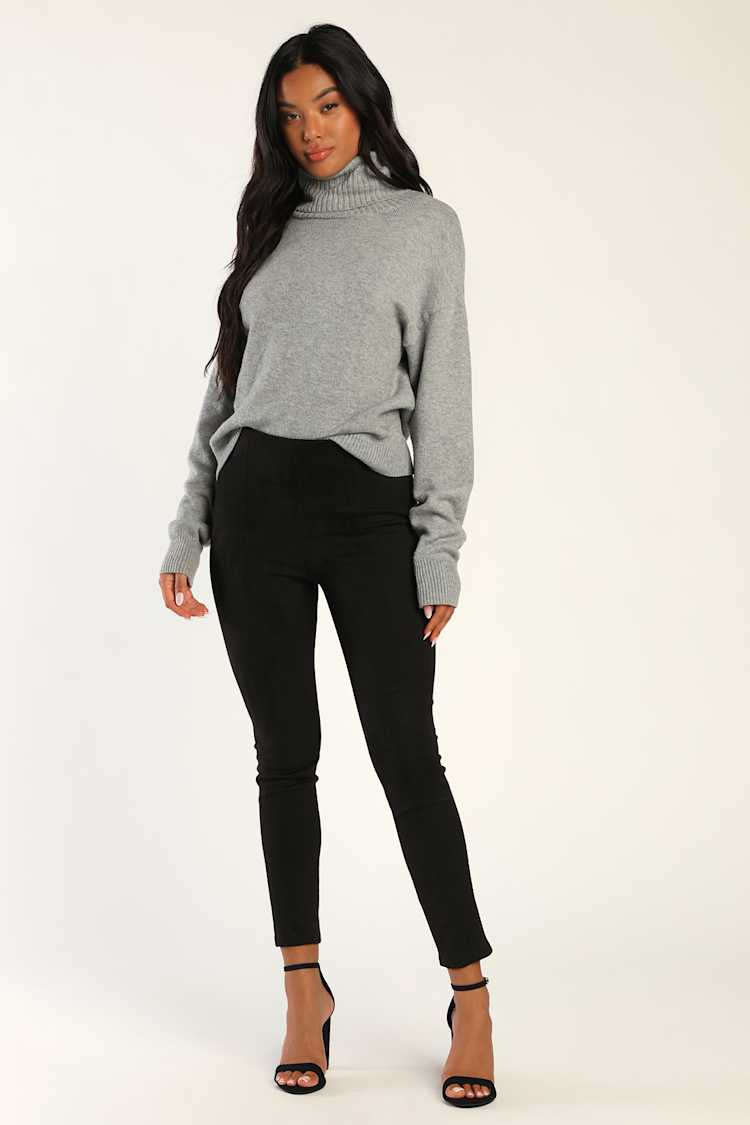 black suede leggings