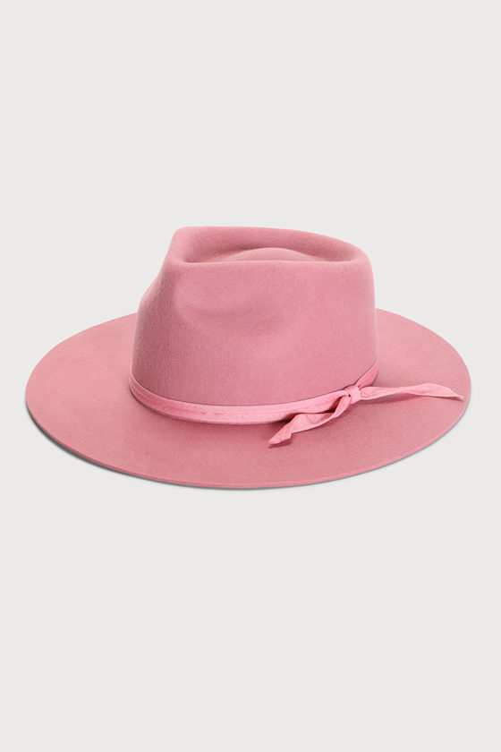 Izzi Accessories Fedora Cream Hat With Pink Sparkle Trim main image 1