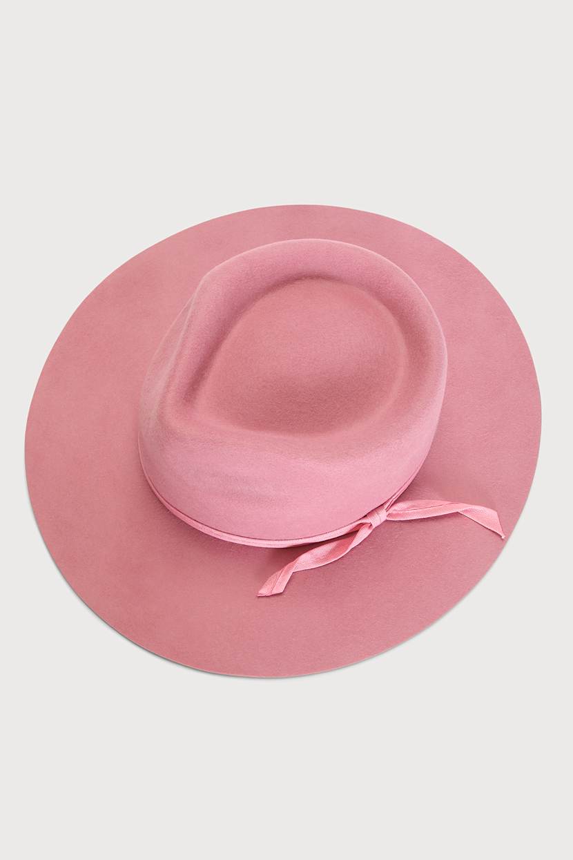 Lack of Color Zulu - Pink Wide Brim Hat - Wool Hat - Fedora  display picture 3