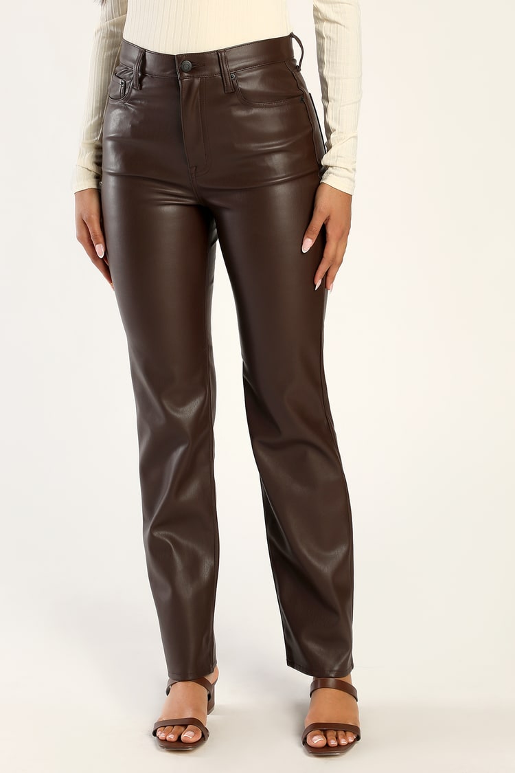 Cassie  High Rise Faux Leather Pants