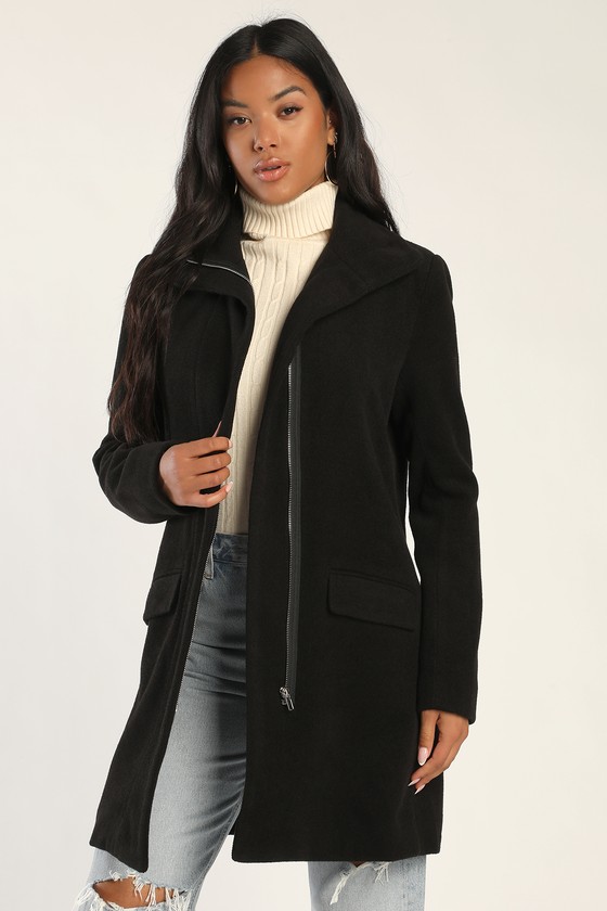 Winter Chic Black Long Sleeve Coat