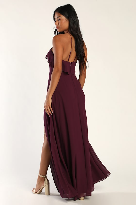 Celebrate the Love Plum Purple Ruffled Maxi Dress 5