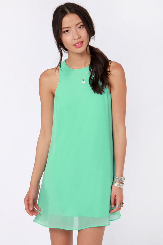 mint green shift dress