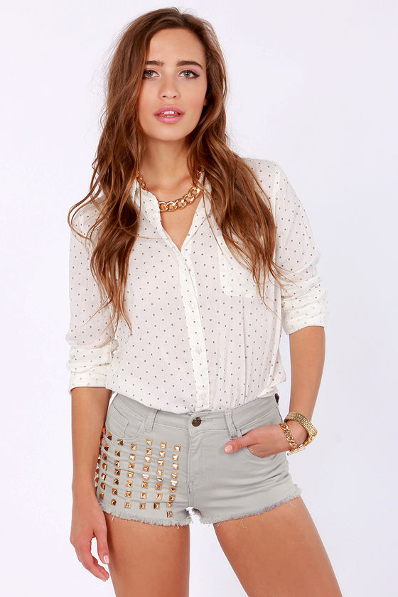 Lost Release Shorts - Studded Shorts - Grey Shorts - $45.00 - Lulus