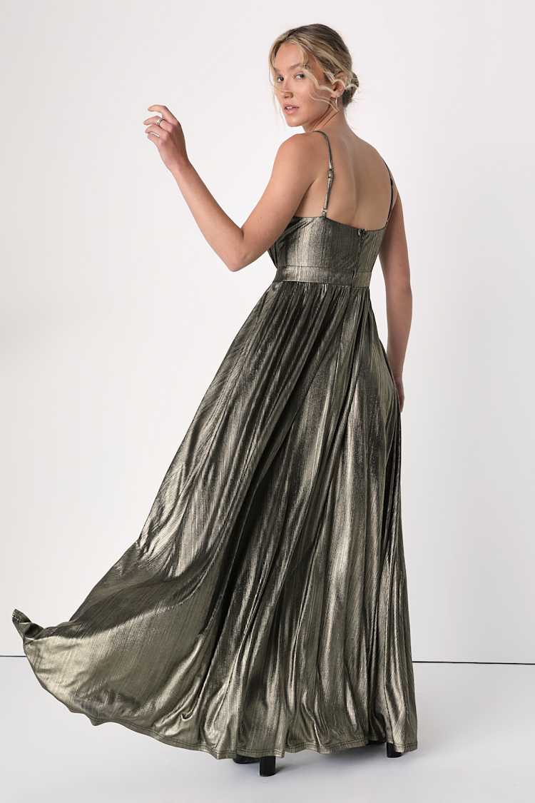 slim fit dress slacks Draped Lurex Gold Dress - Rabanne - Women main image 1