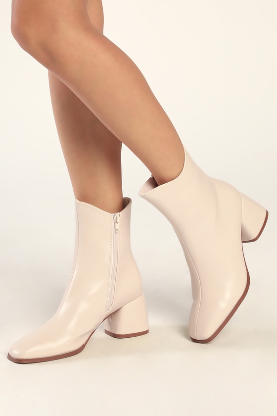 Windal Bone Square Toe Mid-Calf Boots
