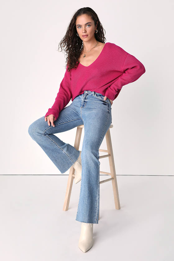 Feel it Still Fuchsia Knit Sweater 2