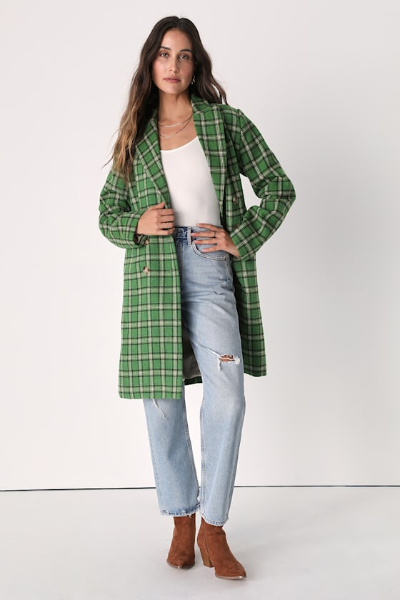 Autumn Calling Green Plaid Double Breasted Peacoat 10