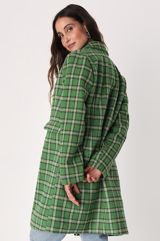 Autumn Calling Green Plaid Double Breasted Peacoat 9