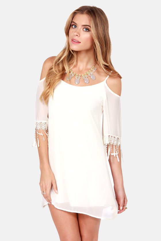 Off Shoulder Cream Dress