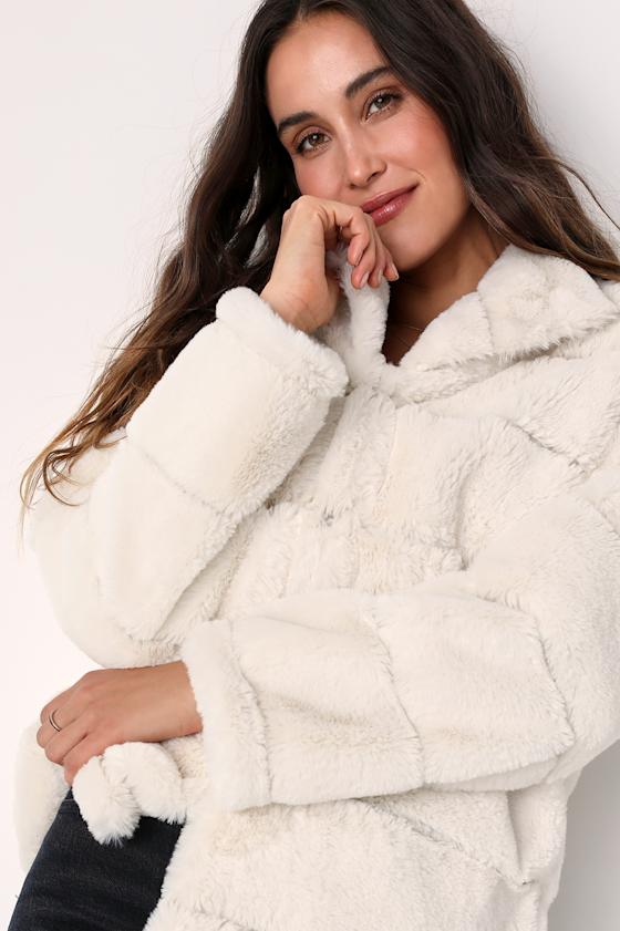 White Faux Fur Coat - Livy