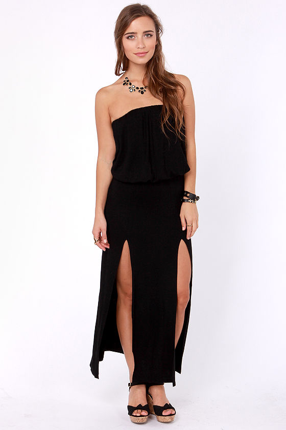 Icon In Motion Strapless Maxi Dress Black main image 1