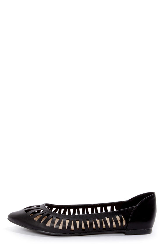 Dia 01 Black Cutout Pointed Flats 21.00 Lulus
