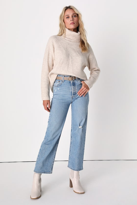 Found the Warmth Beige Turtleneck Pullover Sweater 2