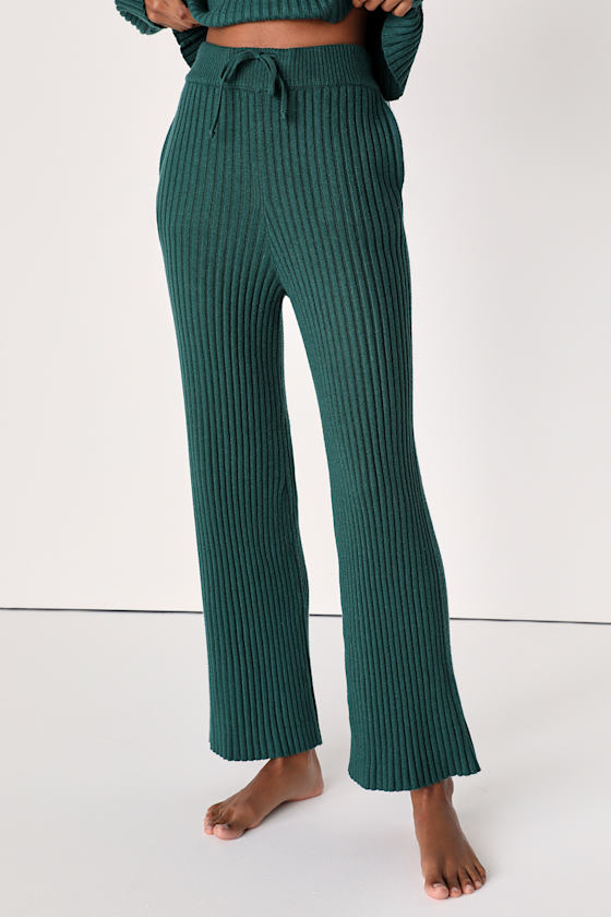 Greige Ribbed Knit Pants main image 1