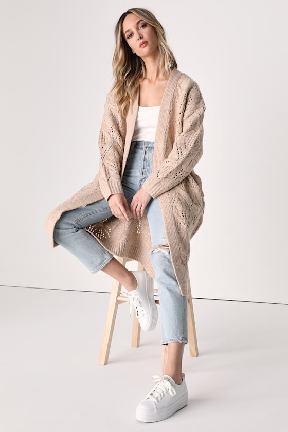 Petit Lem Pointelle Knit Cardigan - Sage main image 1