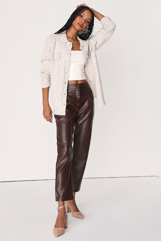 Perfect Mix Heather Beige Sheer Sleeve Sweater Top