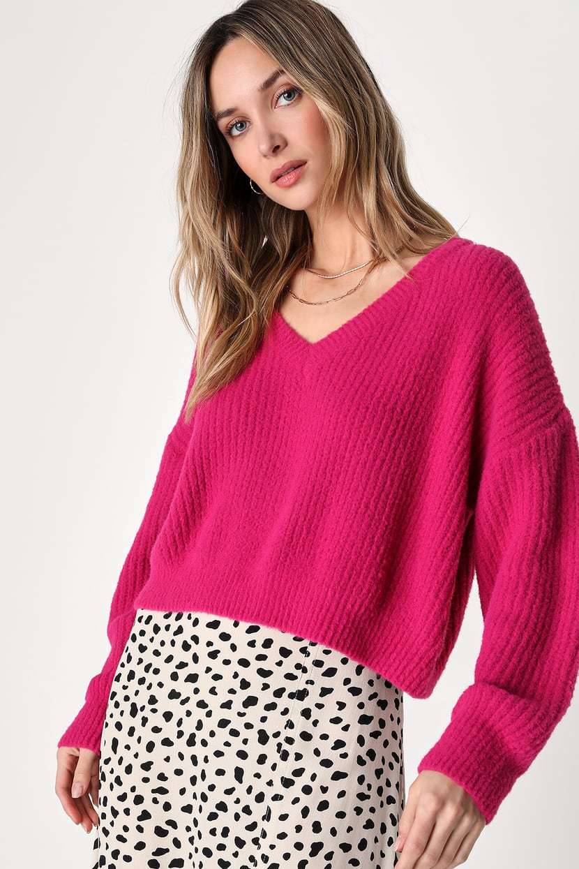 geni derefter Falde sammen Hot Pink Sweater - Ribbed Pullover Sweater - Fuzzy Pink Sweater - Lulus