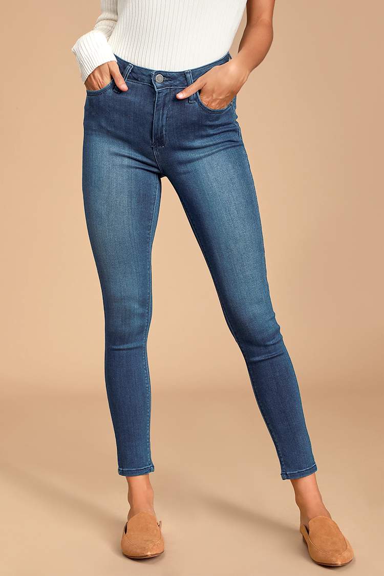 Aralia Dark Wash High Rise Skinny Jeans