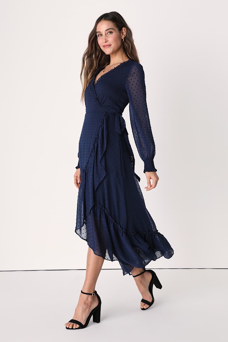 navy blue swiss dot dress Vintage 1940s Navy Blue Swiss Dot Dress | Barn Owl Vintage Dresses