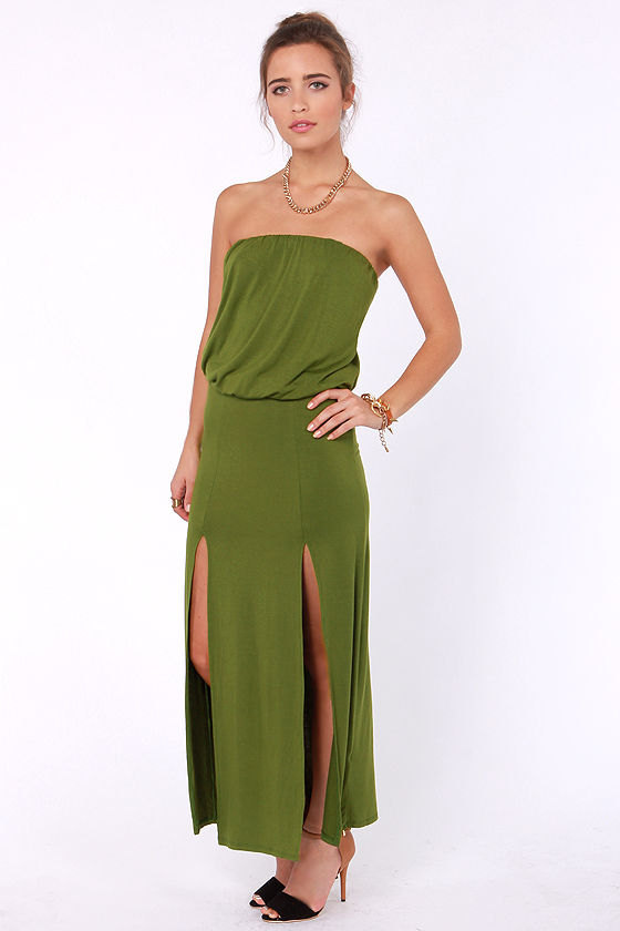 sexy olive green dress