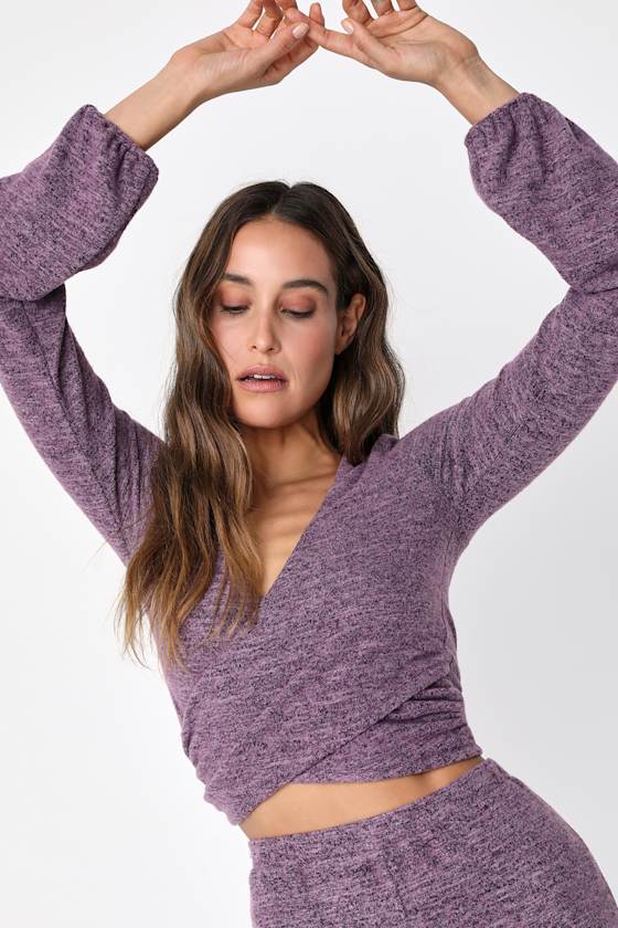 Heather Knit Top In Black