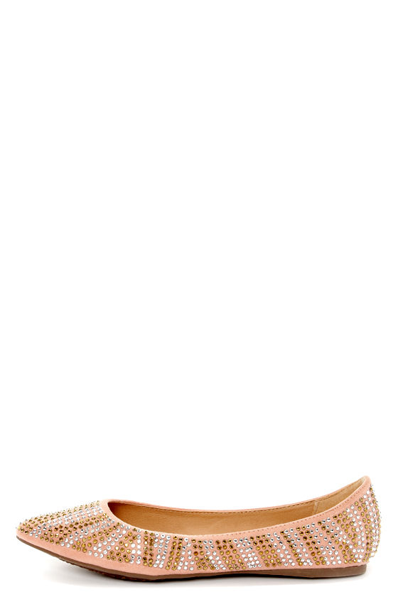 studded pointed flats