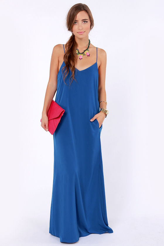Cute Royal Blue Dress - Maxi Dress - $54.00 - Lulus