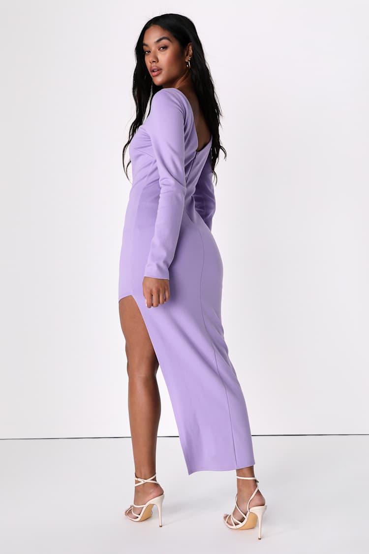 Chic Purple Maxi Dress - Long Sleeve Dress - Lilac Bodycon Dress - Lulus
