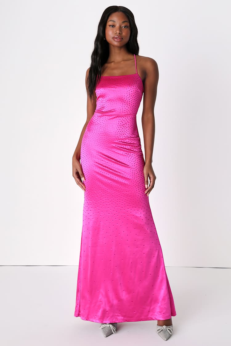 hot pink diamante dress A-List Diamante Trim Long Sleeve Mini Dress Hot Pink