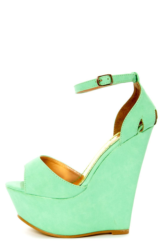 platform green heels