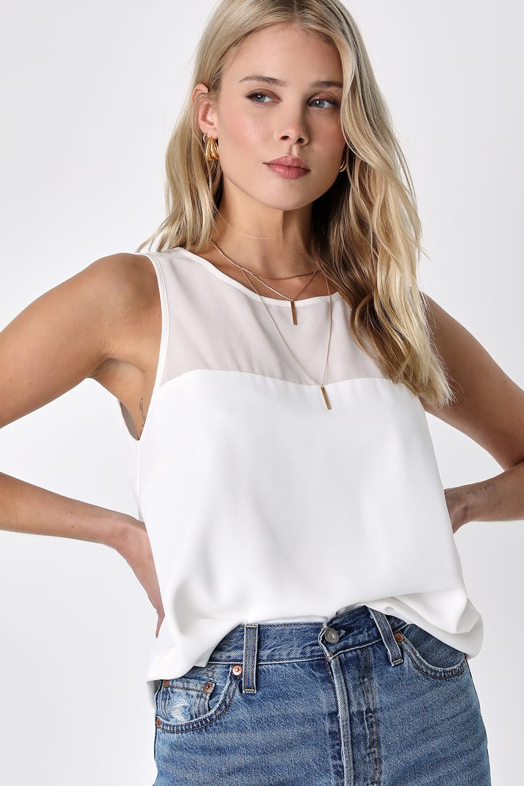 Sophisticated Image White Tank Top