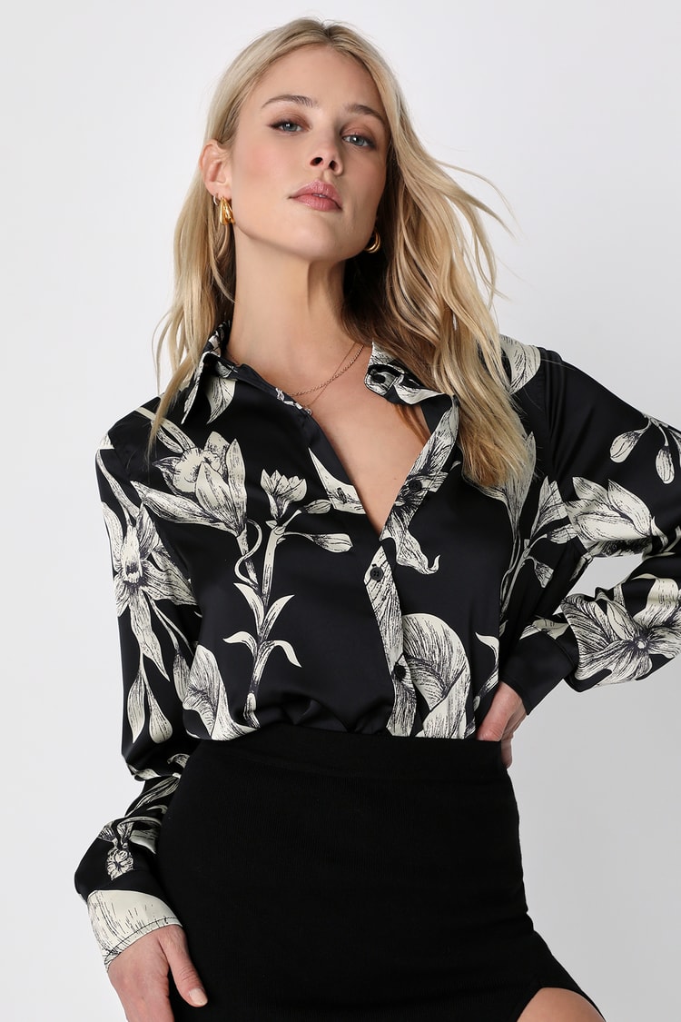 black floral tee