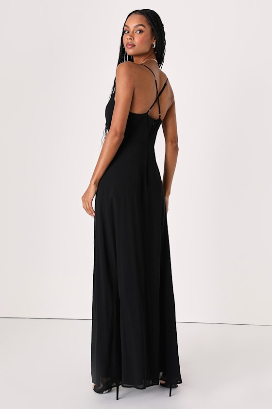 Printed Surplice Sleeveless Dress