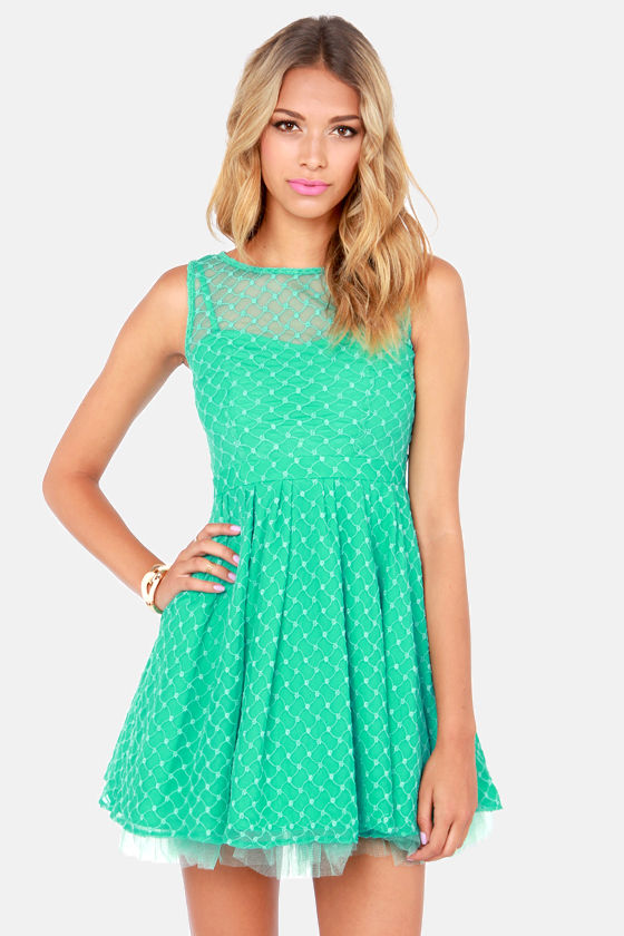 Lovely Lace Dress Sea Green Dress Party Dress 84.00 Lulus