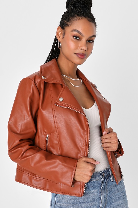 Vegan-Leather Moto Jacket