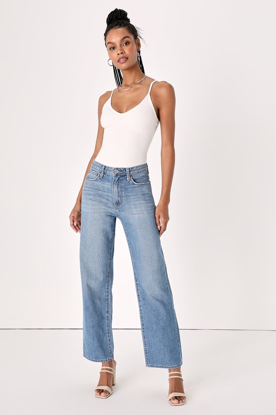 Throwback Vibes Medium Wash Denim High-Waisted Dad Jeans