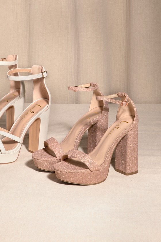 Buy Rose Gold Heeled Sandals for Women by CATWALK Online | Ajio.com