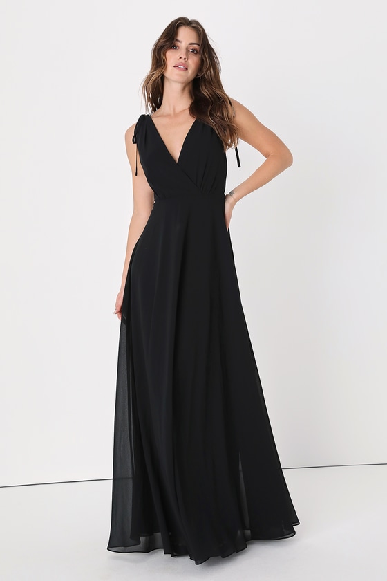 Lulus Dance The Night Away Black Backless Maxi Dress