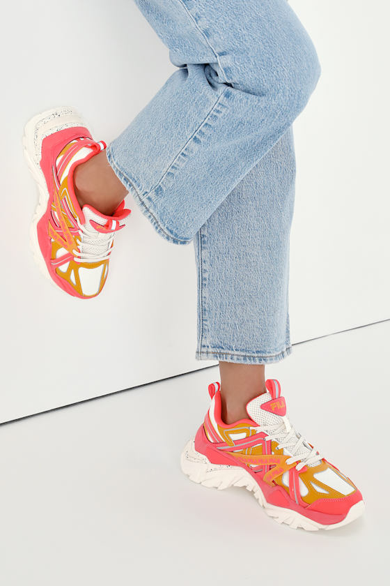 Electrove 2 Gardenia Coral Yellow Chunky Sneakers 1