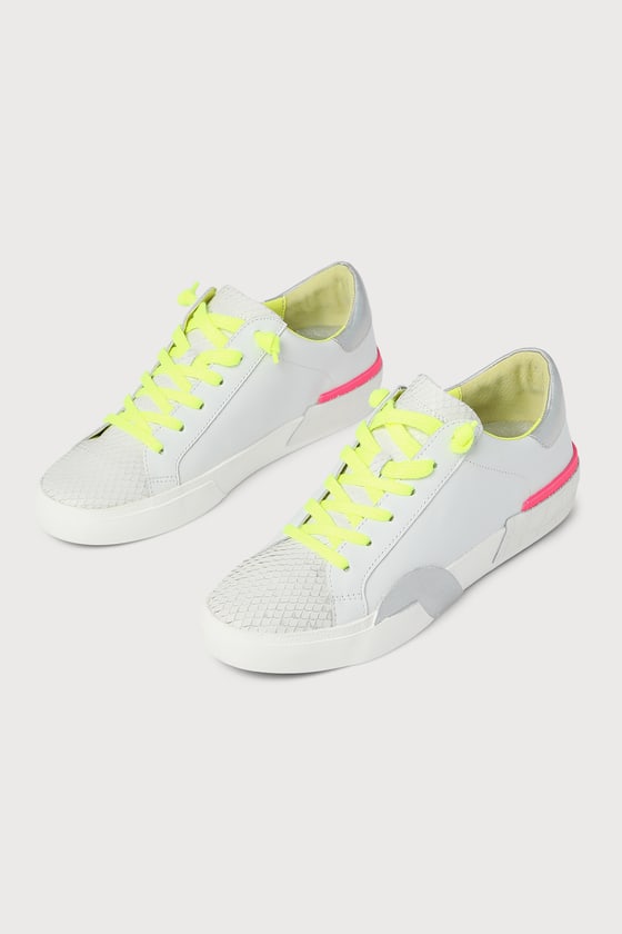 Dolce Vita Zina Neon Multi Leather Snake Embossed Sneakers