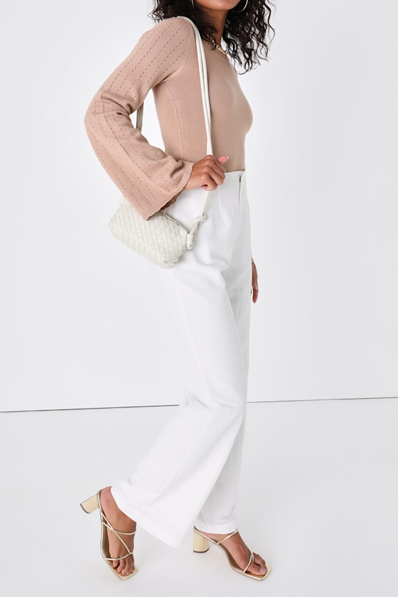 Maya Ivory Woven Crossbody Bag 6