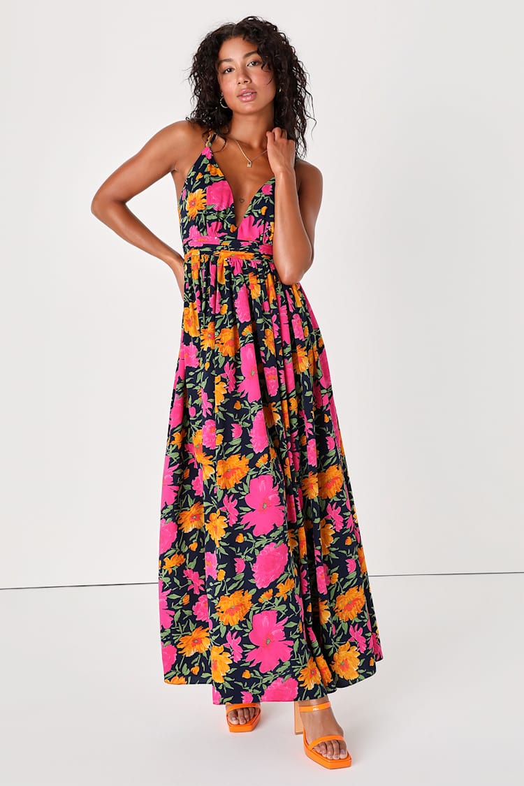 one shoulder ruched dress Hot Pink One Shoulder Ruched Midi Dress – AX Paris main image 0
