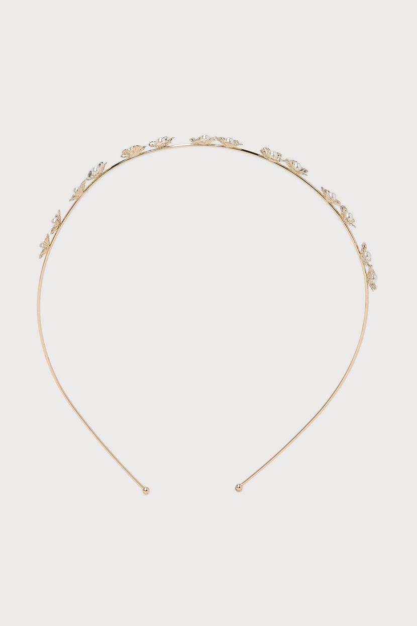 Gold Rhinestone Headband - Pearl Headband - Gold Metal Headband - Lulus