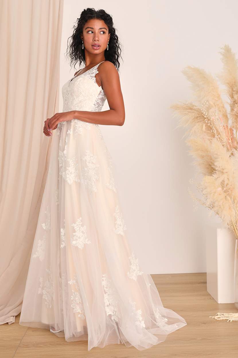 white christmas dresses Nellie Drop Waist Maxi Dress in Cream main image 1