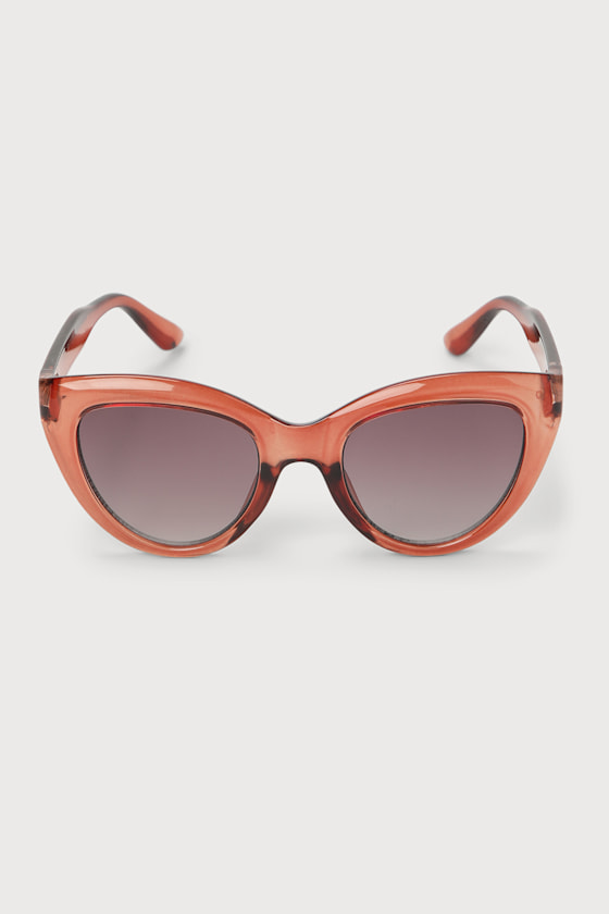 Cruisin' Through Transparent Brown Cat-Eye Sunglasses 1