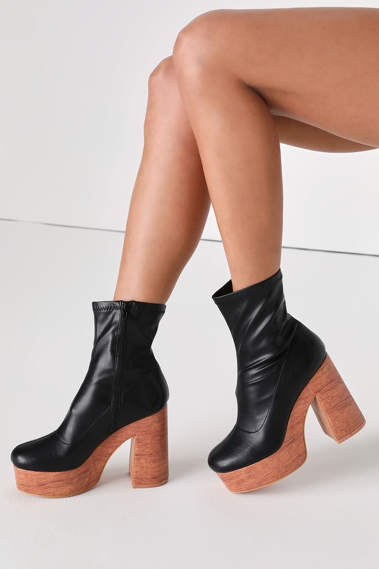 Black Platform Ankle Booties | Womens | 7.5 (Available in 8.5, 8, 9, 10, 11) | Lulus