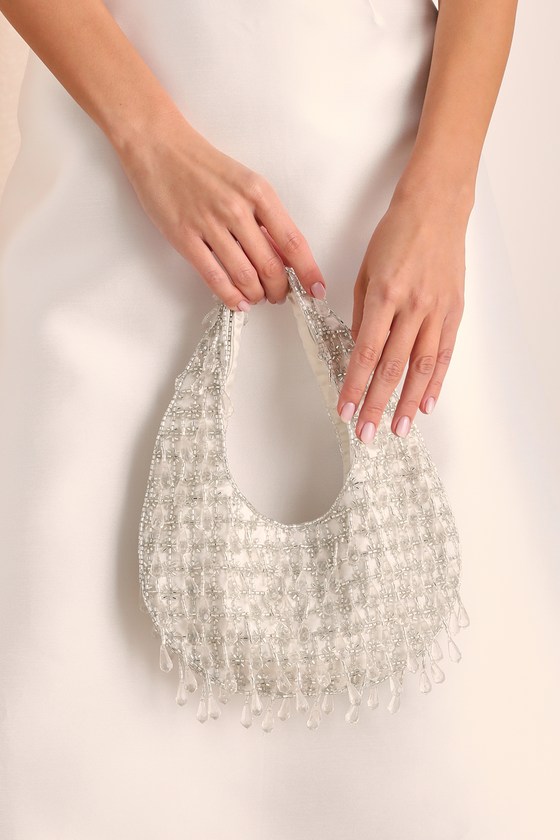 White beaded 2025 handbag